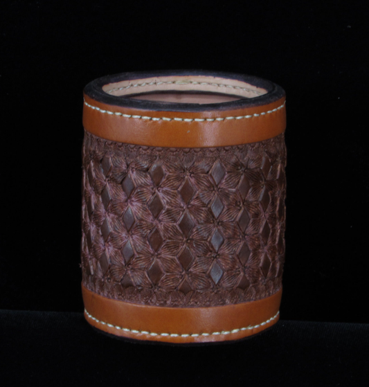 Tooled Leather Dice Cup