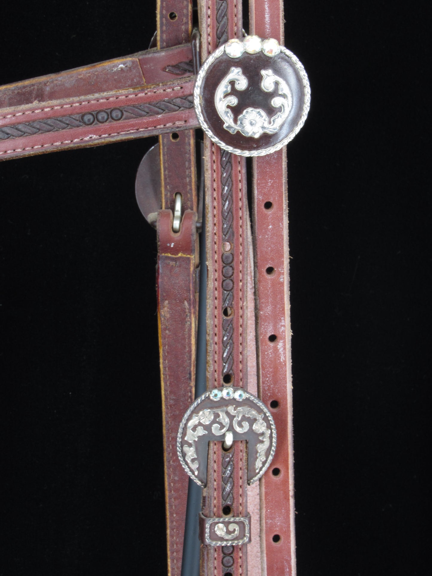 Browband Headstall with Hansen Crystal Accented Conchos .