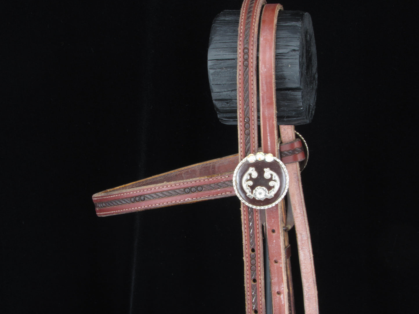 Browband Headstall with Hansen Crystal Accented Conchos .