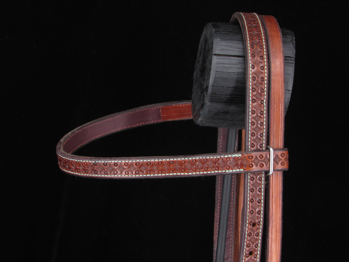 Browband Headstall with Turquoise Stitching