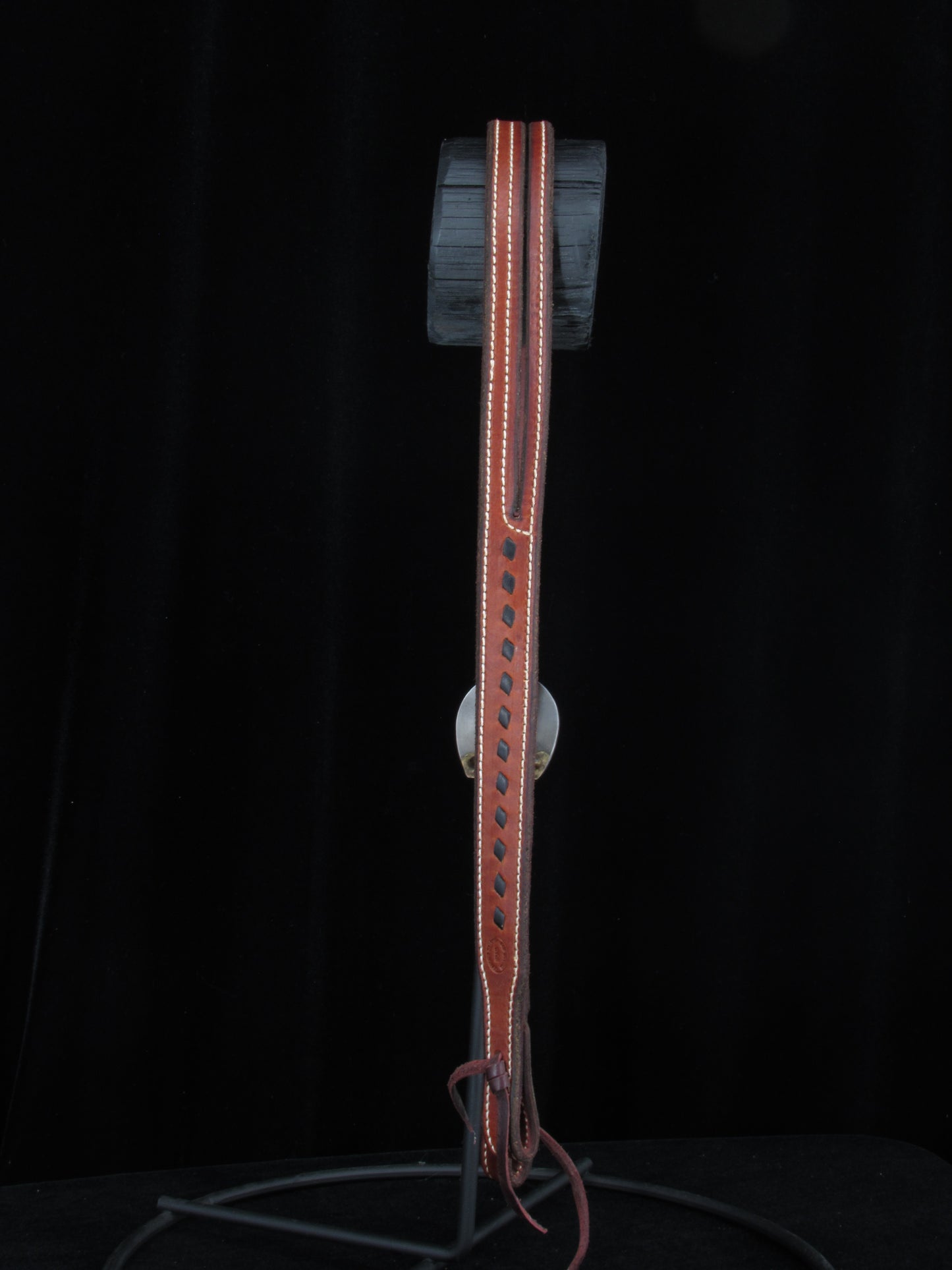 Slit Ear Buckstitched Headstall with Handmade Rogers Buckle