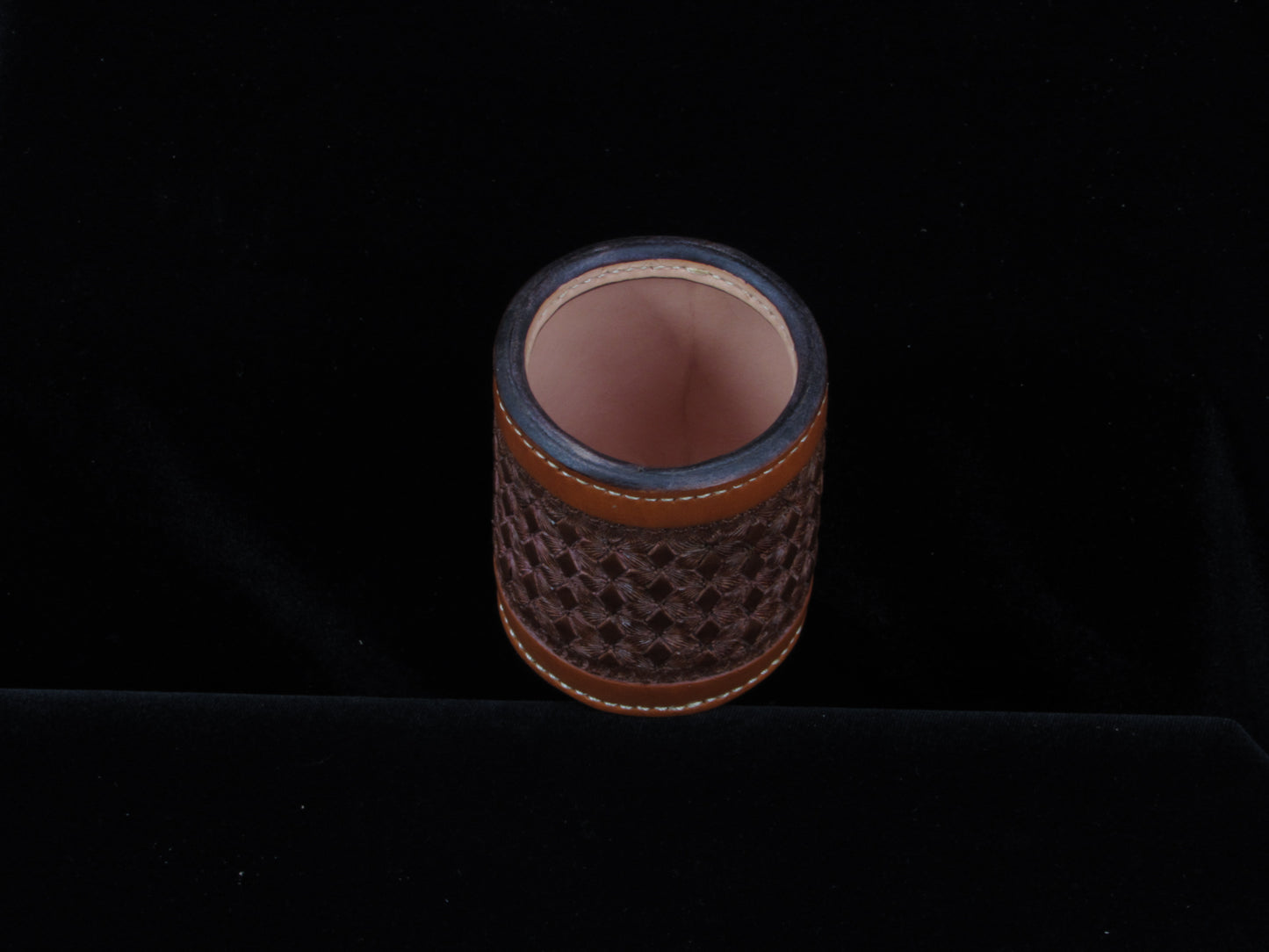 Tooled Leather Dice Cup