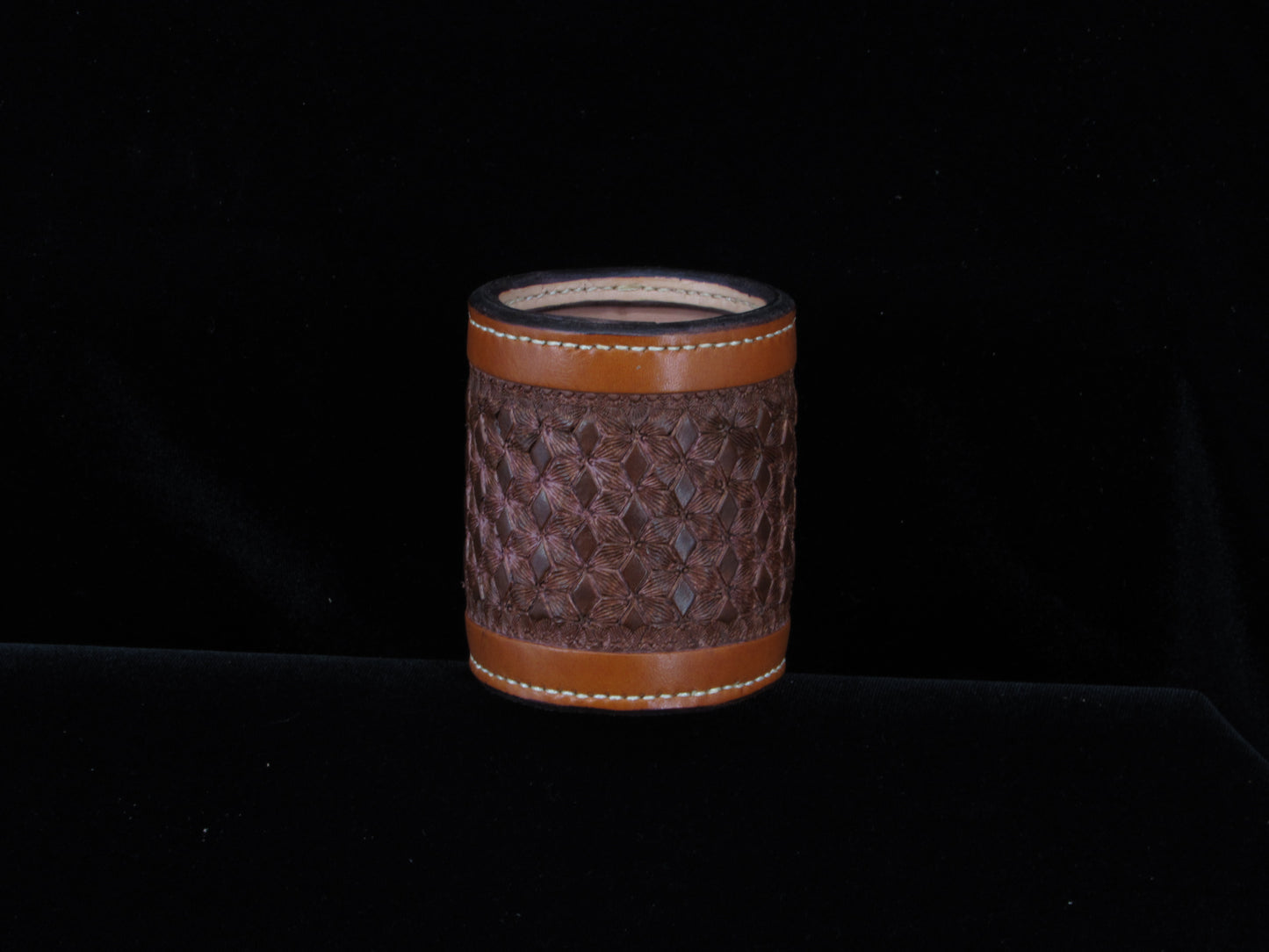 Tooled Leather Dice Cup