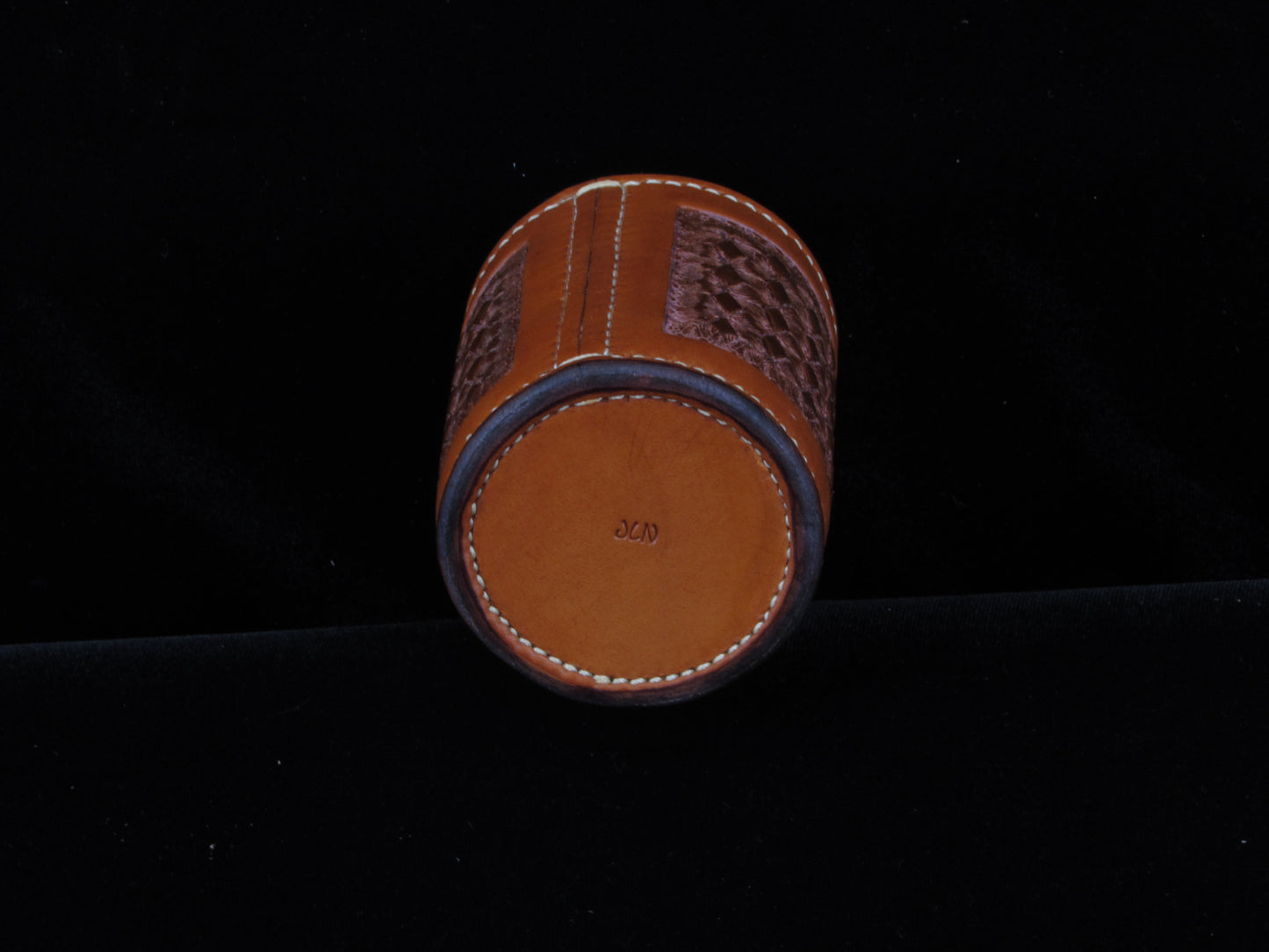 Tooled Leather Dice Cup