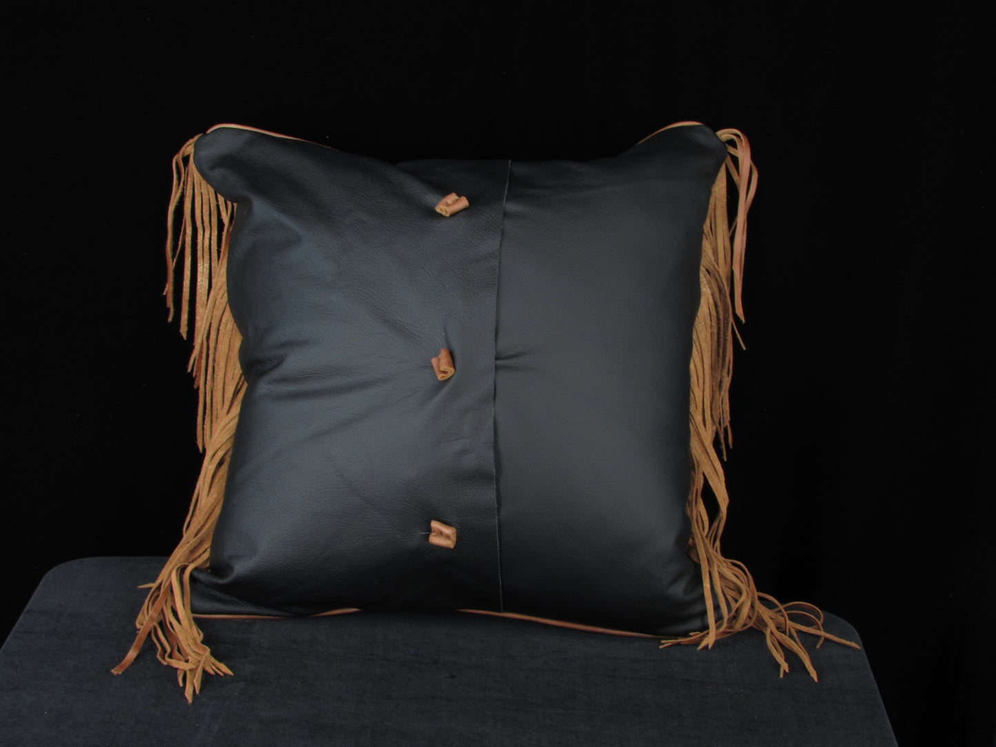 Steer Head Inlay Leather Pillow