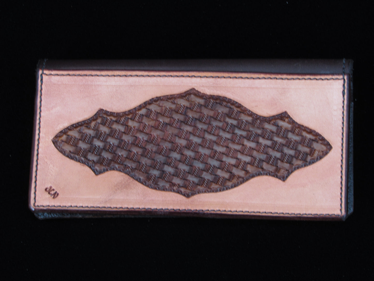 Tooled Leather Overlay Checkbook Covers