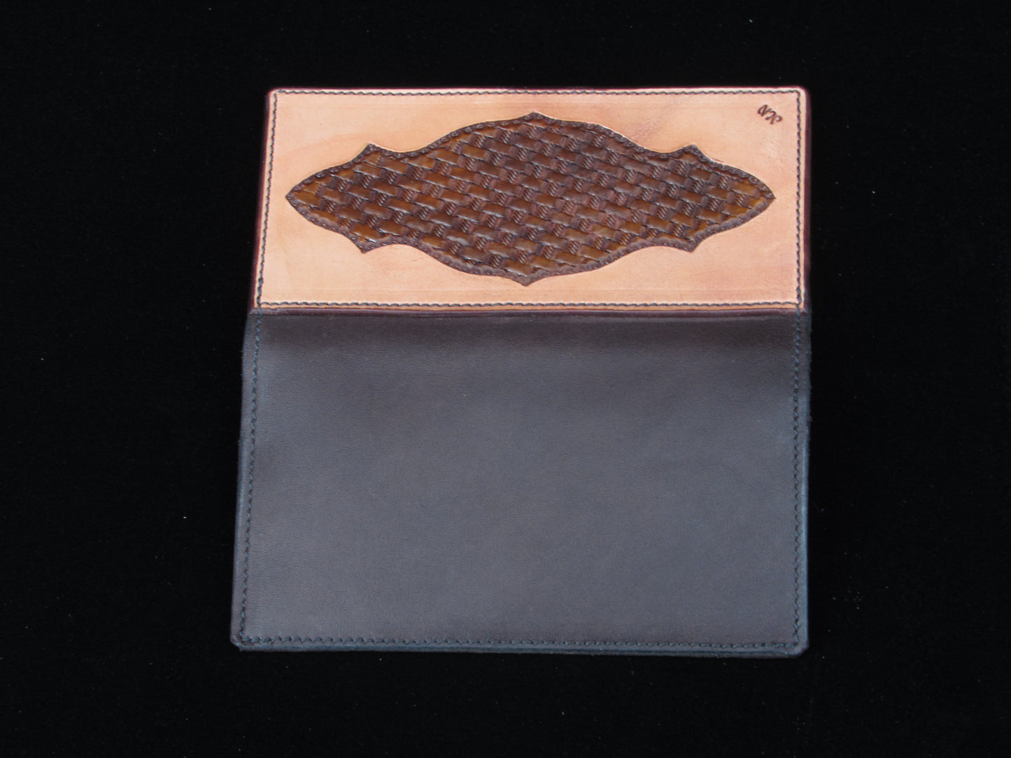 Tooled Leather Overlay Checkbook Covers