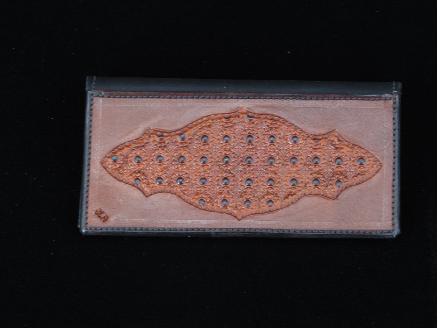 Tooled Leather Overlay Checkbook Covers