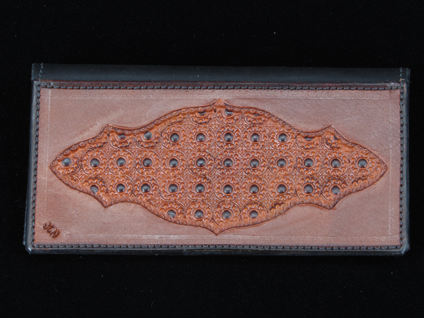 Tooled Leather Overlay Checkbook Covers