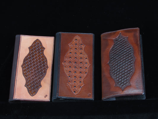 Tooled Leather Overlay Checkbook Covers