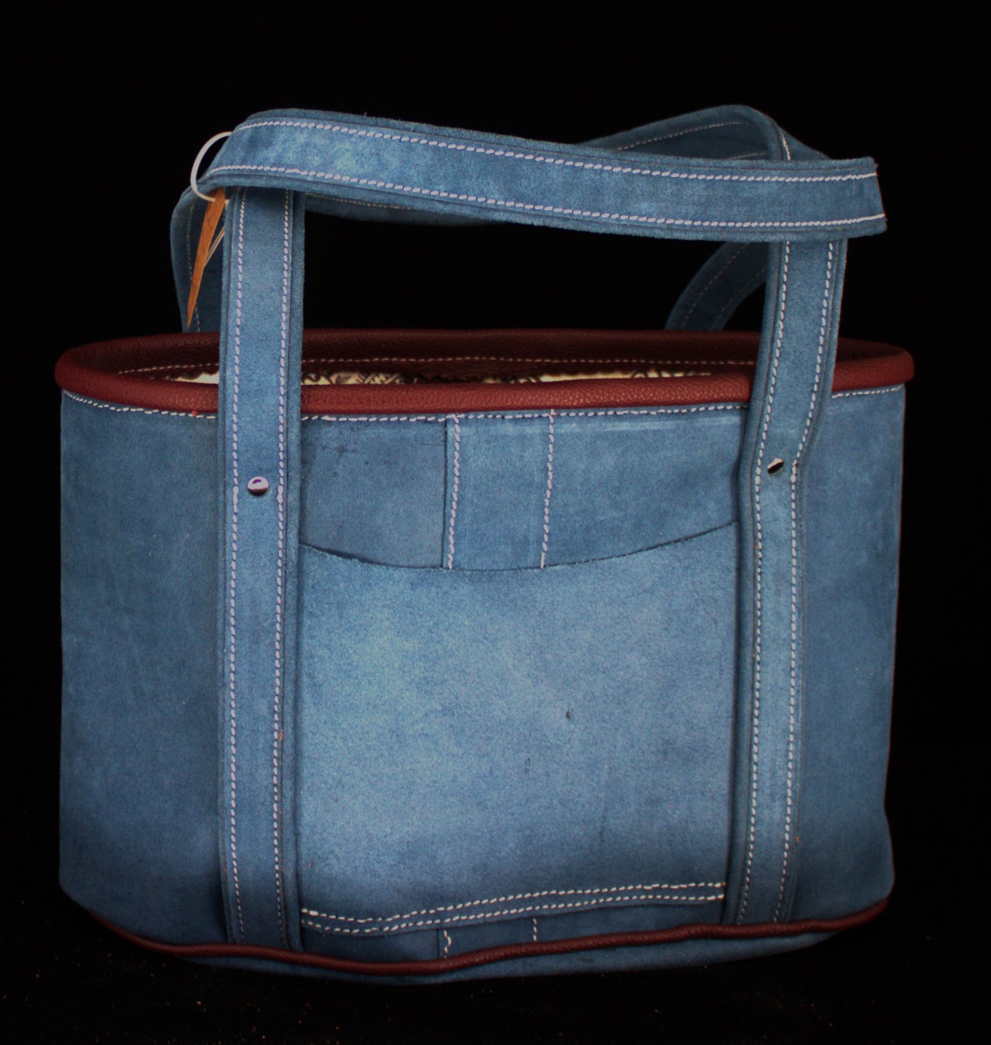 Blue Suede Tote Bag small
