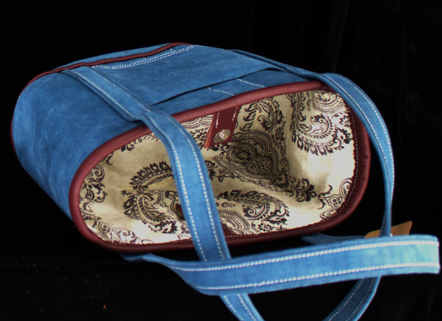 Blue Suede Tote Bag small