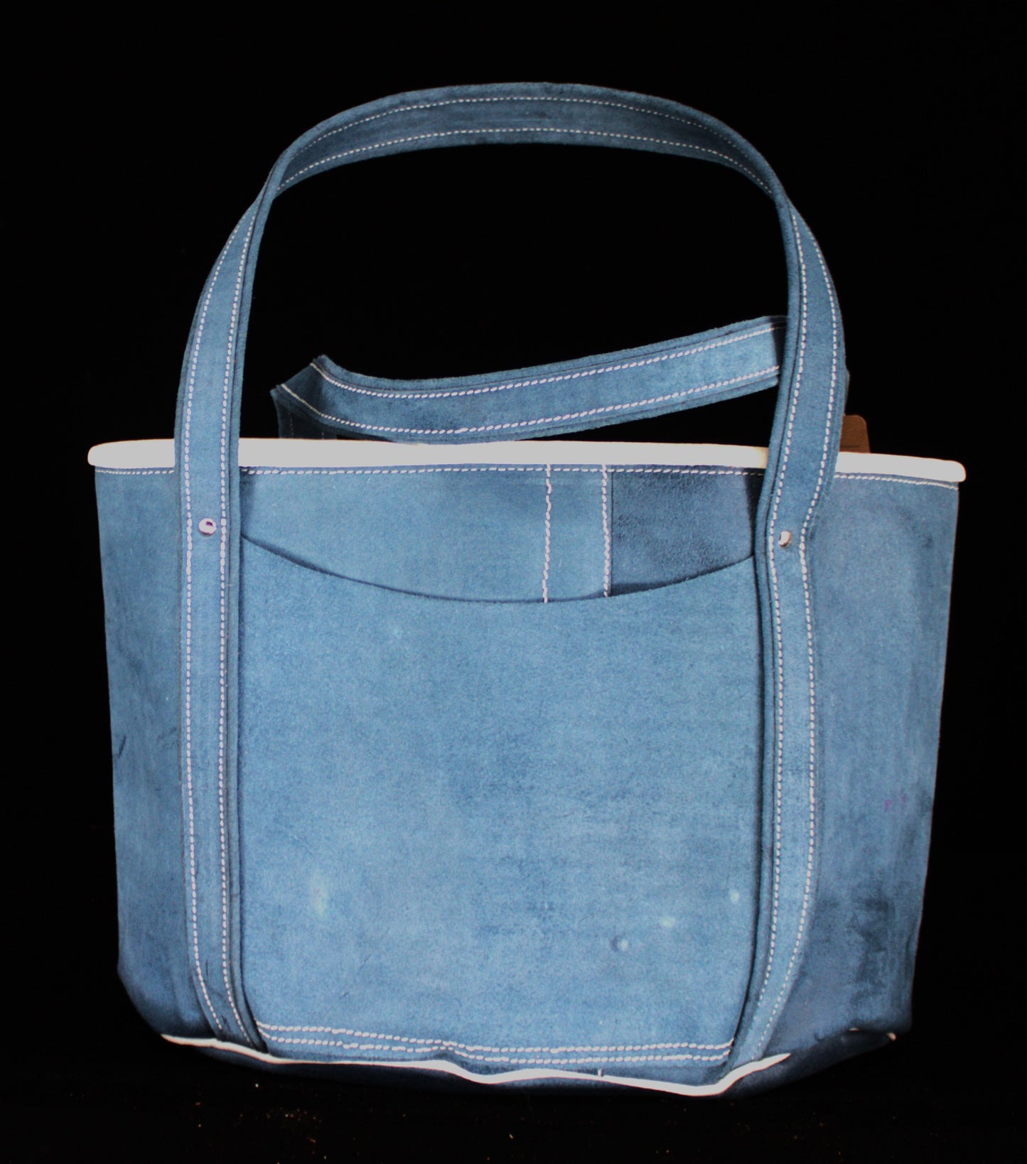Blue Suede Tote Bag