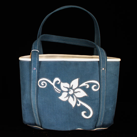 Blue Suede Tote Bag